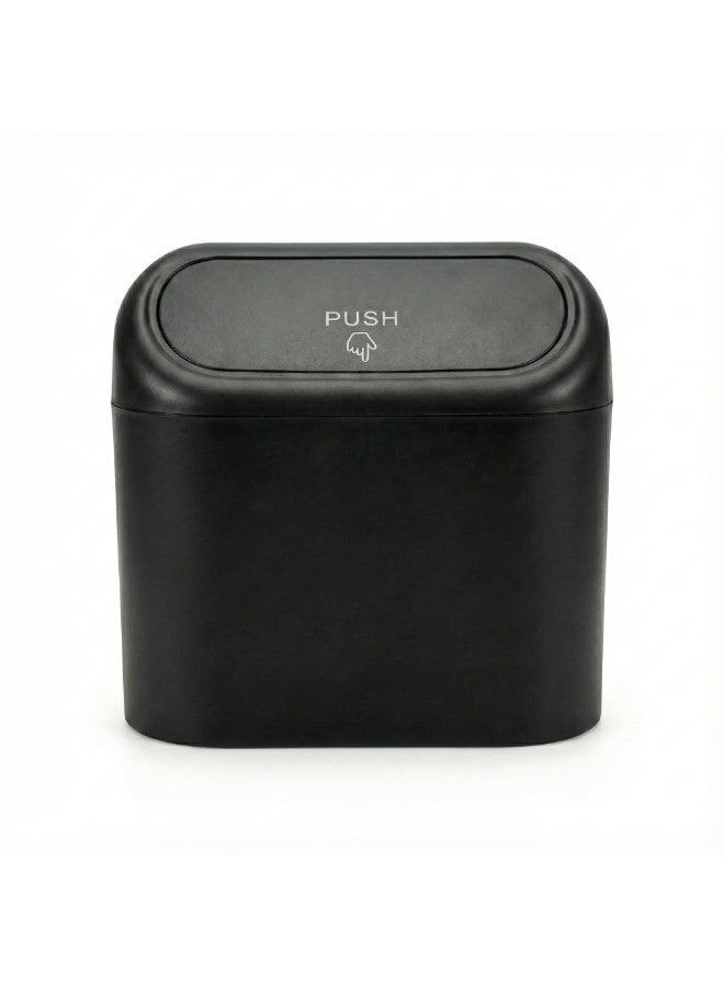 Car Trash Can with Push Spring Lid – Compact Car Garbage Bin for Car Door & Center Console – Keeps Car Clean and Organized - Image 1
